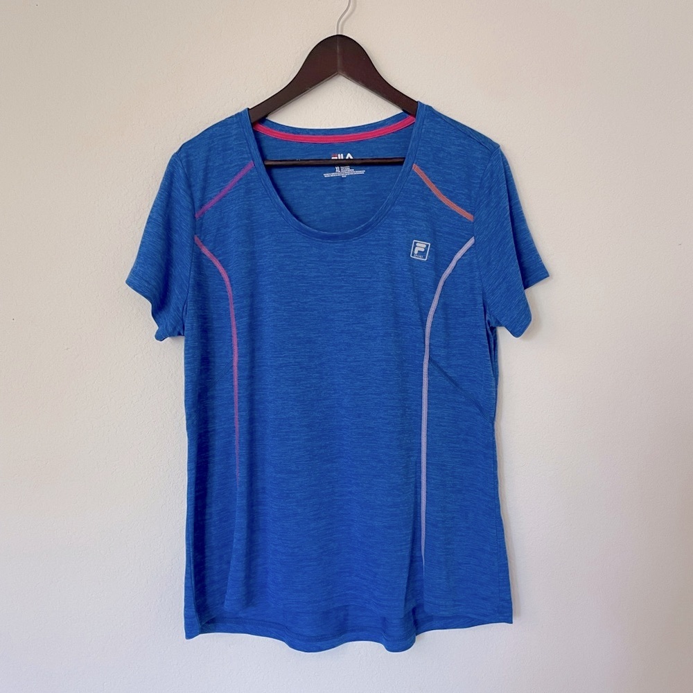 FILA training t-shirt jogging sport blue hot pink